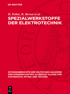 cover image of Spezialwerkstoffe der Elektrotechnik